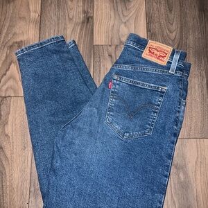 Levi's High-Rise Dark Blue Straight Jeans